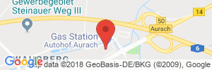 Position der Autogas-Tankstelle: Autohof Aurach (Shell) in 91589, Aurach