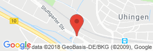 Position der Autogas-Tankstelle: Kälberer Tankstelle in 73066, Uhingen