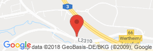 Position der Autogas-Tankstelle: Maxi Autohof Wertheim (Esso) in 97877, Wertheim