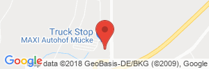 Position der Autogas-Tankstelle: Maxi Autohof Mücke (Esso) in 35325, Mücke