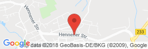 Position der Autogas-Tankstelle: ARAL-Tankstelle in 58640, Iserlohn-Hennen