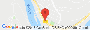 Position der Autogas-Tankstelle: UNITOL-Tankstelle in 69239, Neckarsteinach