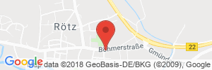 Position der Autogas-Tankstelle: AVIA-Servicestation Autohaus Haberl in 92444, Rötz