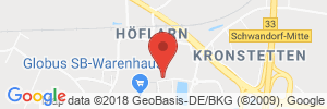 Position der Autogas-Tankstelle: Globus Autogastankstelle in 92421, Schwandorf