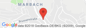 Position der Autogas-Tankstelle:  Esso Tankstelle Merte & Naumann GbR in 35041, Marburg-Marbach