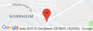 Position der Autogas-Tankstelle: ESSO-Station Horrheim in 71665, Vaihingen/Enz-Horrheim