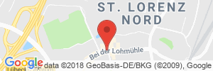 Position der Autogas-Tankstelle: AVIA-Tankstelle in 23554, Lübeck