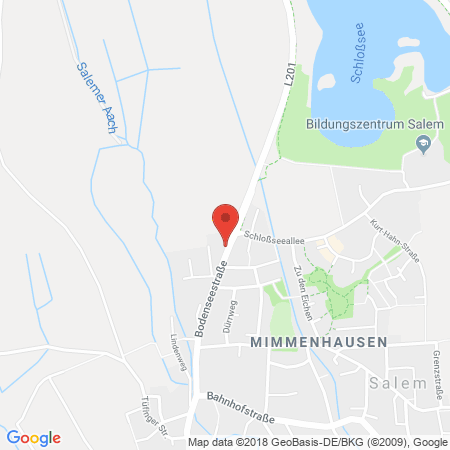 Position der Autogas-Tankstelle: Salem-mimmenhausen - Bodenseestr. 1 in 88682, Salem-mimmenhausen
