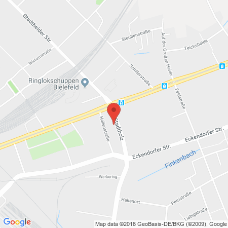 Position der Autogas-Tankstelle: AVIA Tankstelle in 33609, Bielefeld