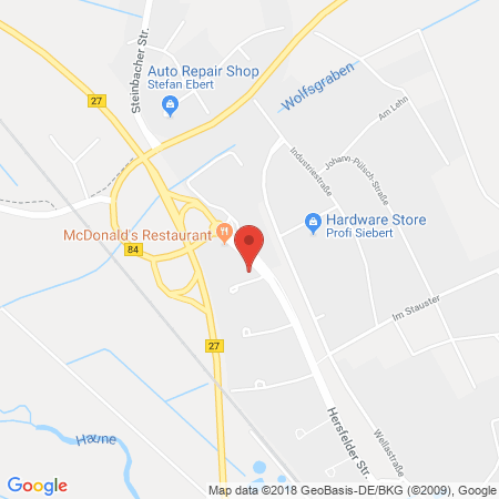 Position der Autogas-Tankstelle: Star Tankstelle in 36088, Hünfeld
