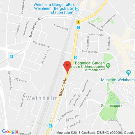 Position der Autogas-Tankstelle: Tankcenter Weinheim in 69469, Weinheim