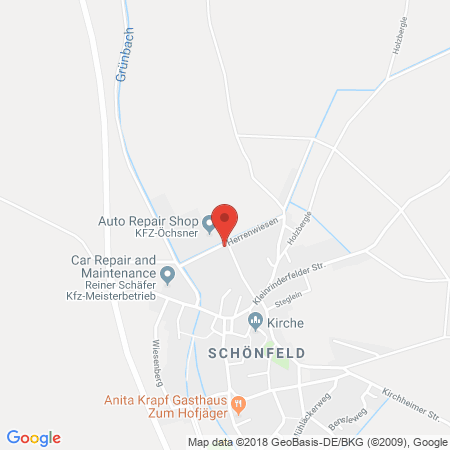 Standort der Autogas Tankstelle: KFZ-Öchsner in 97950, Großrinderfeld, OT Schönfeld