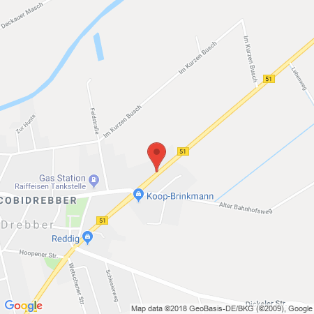 Position der Autogas-Tankstelle: Brzezina Gmbh - Drebber in 49457, Drebber