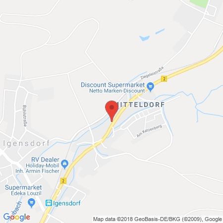 Position der Autogas-Tankstelle: Shell Tankstelle in 91338, Igensdorf
