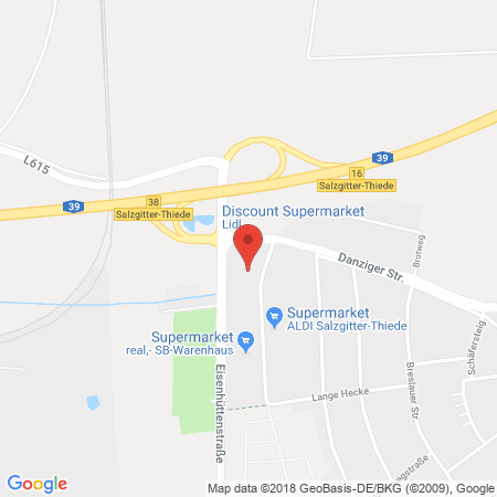 Position der Autogas-Tankstelle: Supermarkt-tankstelle Am Real,- Markt Salzgitter Schaeferwiese 15 in 38239, Salzgitter
