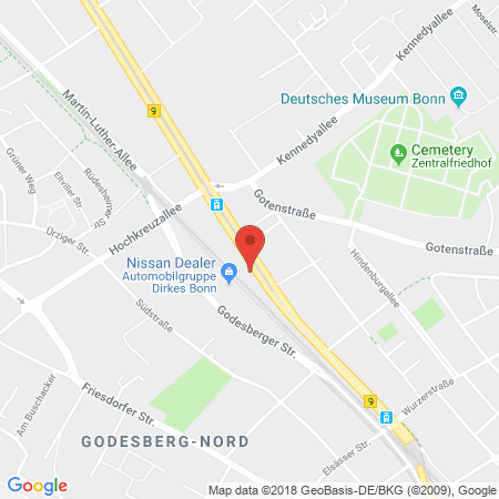 Position der Autogas-Tankstelle: Aral Tankstelle in 53175, Bonn