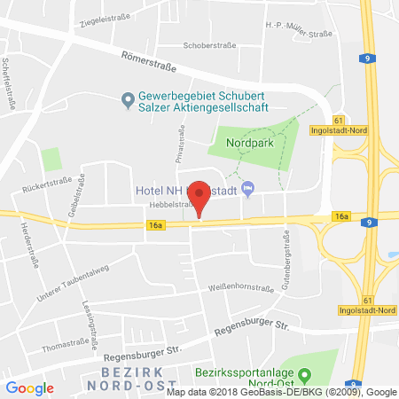 Position der Autogas-Tankstelle: Shell Tankstelle in 85055, Ingolstadt