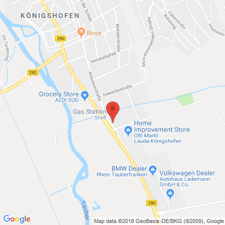 Position der Autogas-Tankstelle: Shell Tankstelle in 97922, Lauda-koenigshofen