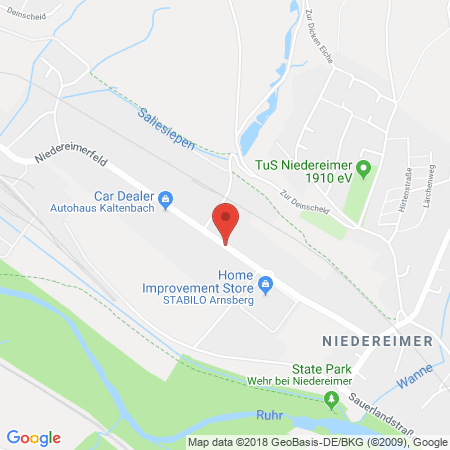 Position der Autogas-Tankstelle: Grüne Mineralöle GmbH & Co. KG in 59823, Arnsberg