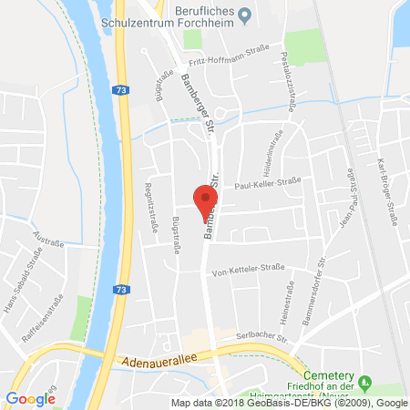 Position der Autogas-Tankstelle: JET Tankstelle in 91301, Forchheim
