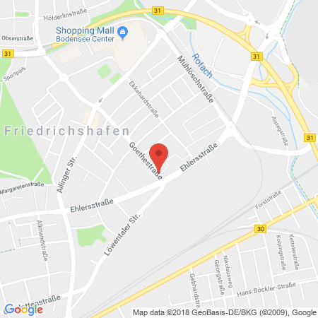 Position der Autogas-Tankstelle: Agip Tankstelle in 88046, Friedrichshafen