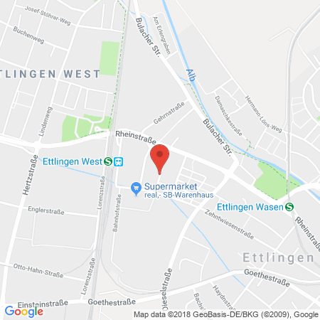 Position der Autogas-Tankstelle: Autohaus Peter Bärwinkel in 76275, Ettlingen