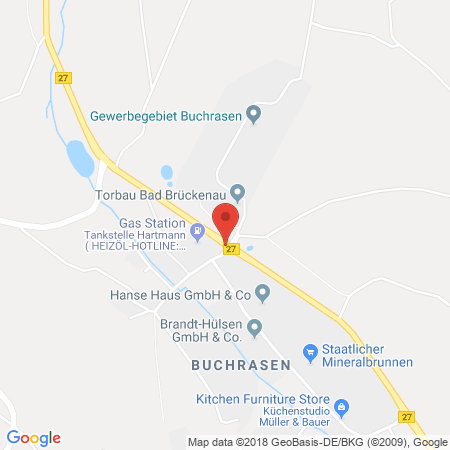Position der Autogas-Tankstelle: Tankstelle Hartmann in 97789, Oberleichtersbach-Buchrasen