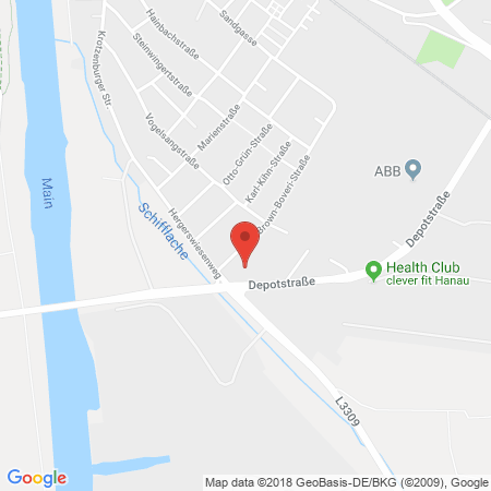 Position der Autogas-Tankstelle: Shell Tankstelle in 63457, Hanau-grossauheim