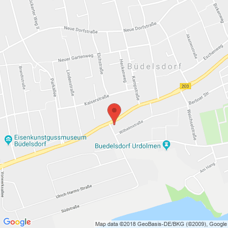 Position der Autogas-Tankstelle: JET Tankstelle in 24782, Buedelsdorf