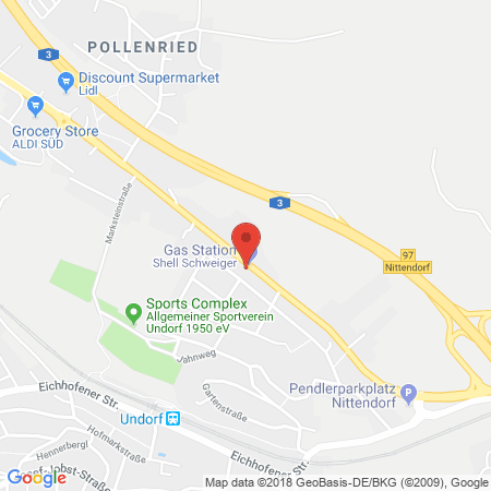 Position der Autogas-Tankstelle: Shell Tankstelle in 93152, Nittendorf-pollenrie