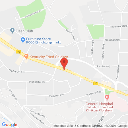 Position der Autogas-Tankstelle: Auto Hauser, Opel in 75179, Pforzheim