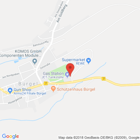 Standort der Tankstelle: JET Tankstelle in 07616, BUERGEL