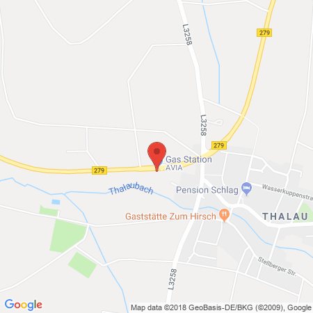 Position der Autogas-Tankstelle: AVIA Tankstelle in 36157, Ebersburg-thalau