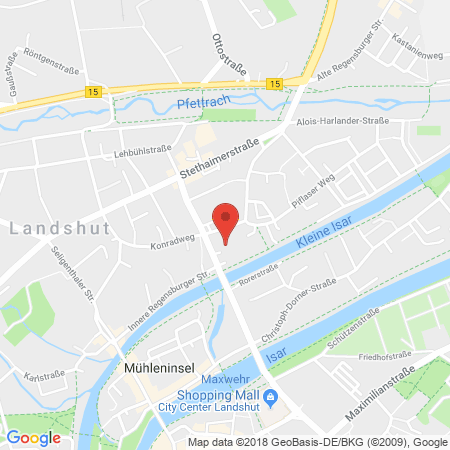 Position der Autogas-Tankstelle: Freie Tankstelle Isar-center Landshut in 84034, Landshut