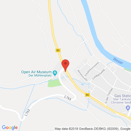 Position der Autogas-Tankstelle: Tas Oberweser in 34399, Oberweser