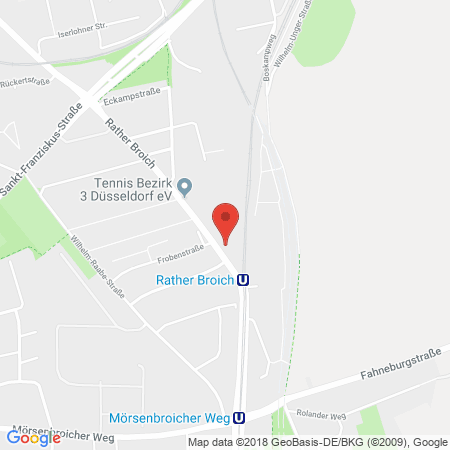 Position der Autogas-Tankstelle: JET Tankstelle in 40472, Duesseldorf