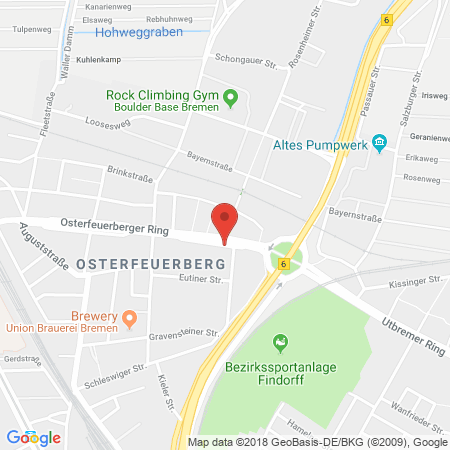 Position der Autogas-Tankstelle: Aral Tankstelle in 28219, Bremen