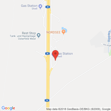 Position der Autogas-Tankstelle: Shell Tankstelle in 06721, Osterfeld