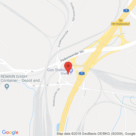 Position der Autogas-Tankstelle: Shell Tankstelle in 21129, Hamburg
