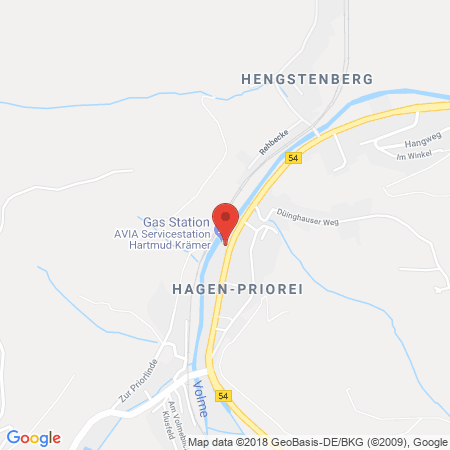 Position der Autogas-Tankstelle: AVIA Tankstelle in 58091, Hagen