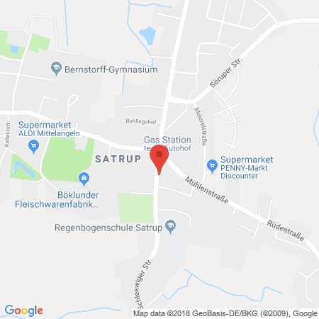 Position der Autogas-Tankstelle: Team Tankstelle Satrup in 24986, Satrup