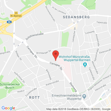 Position der Autogas-Tankstelle: Aral Tankstelle in 42283, Wuppertal