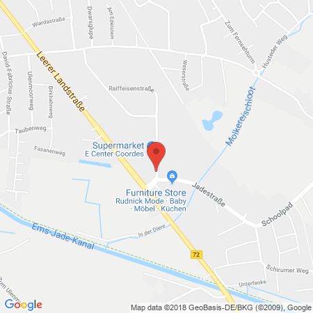 Position der Autogas-Tankstelle: Freie Tankstelle Parkkauf Aurich in 26603, Aurich