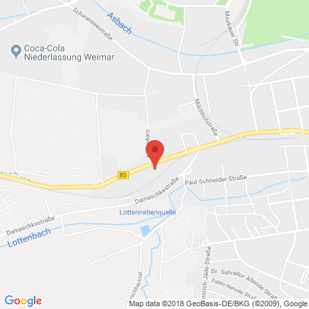Position der Autogas-Tankstelle: HEM Tankstelle in 99427, Weimar