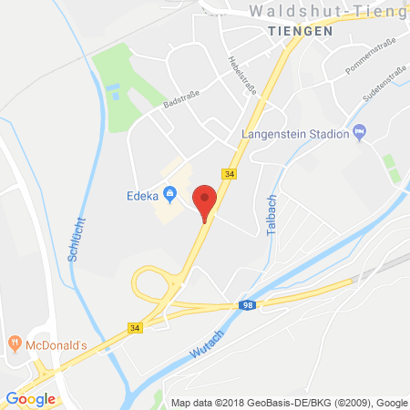 Position der Autogas-Tankstelle: SHELL Autoport in 79761, Waldshut