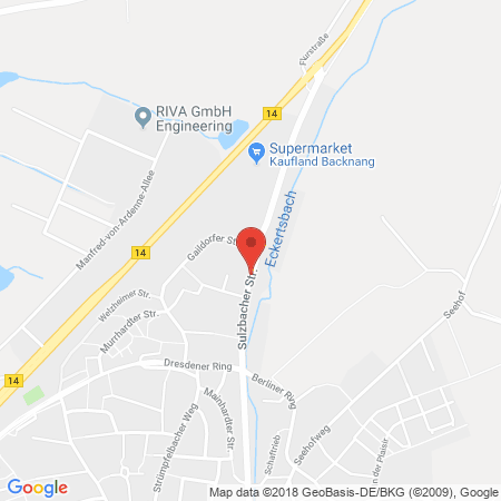 Position der Autogas-Tankstelle: Agip Tankstelle in 71522, Backnang