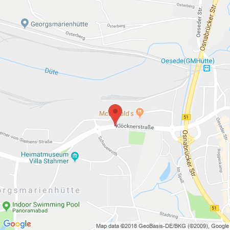 Position der Autogas-Tankstelle: ESSO Station Stengel in 49124, Georgsmarienhütte