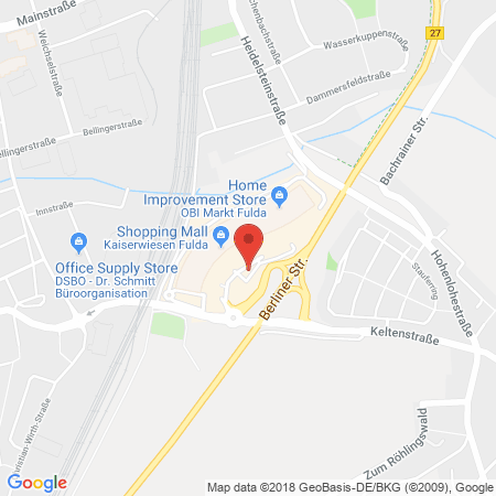 Position der Autogas-Tankstelle: Fulmin Automatenstation Kaiserwiesen in 36043, Fulda