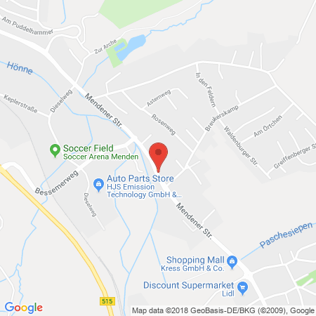 Position der Autogas-Tankstelle: Star Tankstelle in 58710, Menden