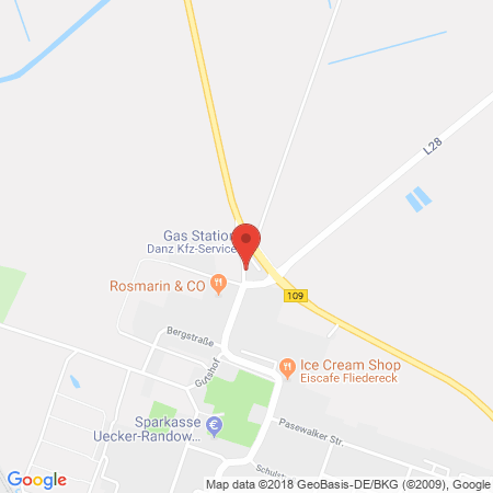 Position der Autogas-Tankstelle: Danz Kfz-service in 17379, Ferdinandshof